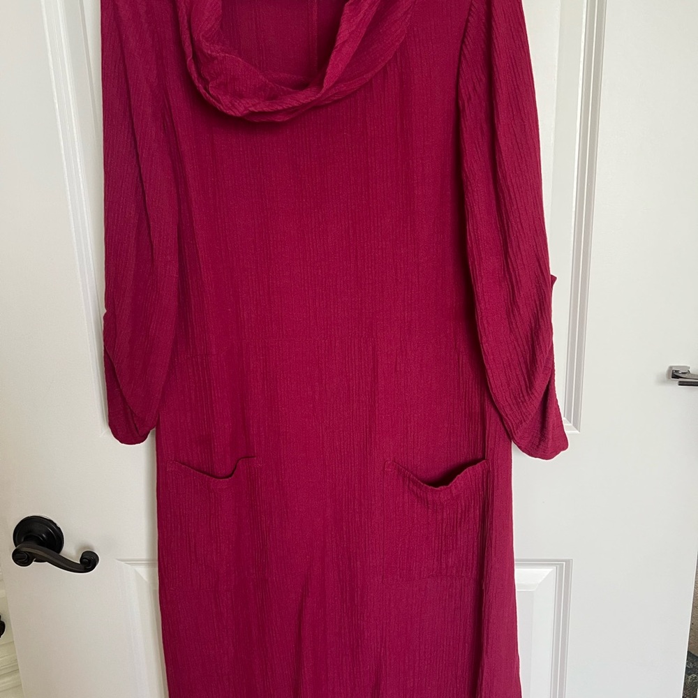 Soft Surroundings Long Sleeve Dress in Deep Burgundy; SZ small